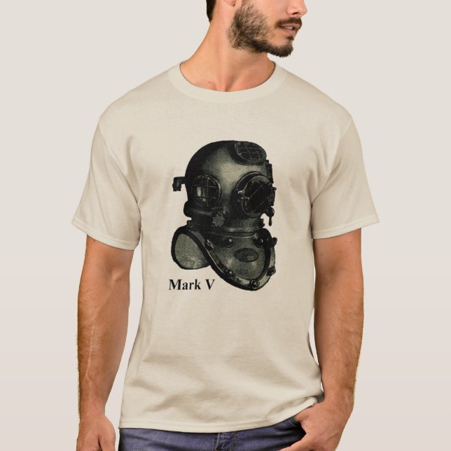 Camiseta Ilustração de mergulho do capacete da marca V do (Frente)