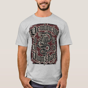 Camiseta Ilustração de Microfone Antigo e Estilo de Tatuage