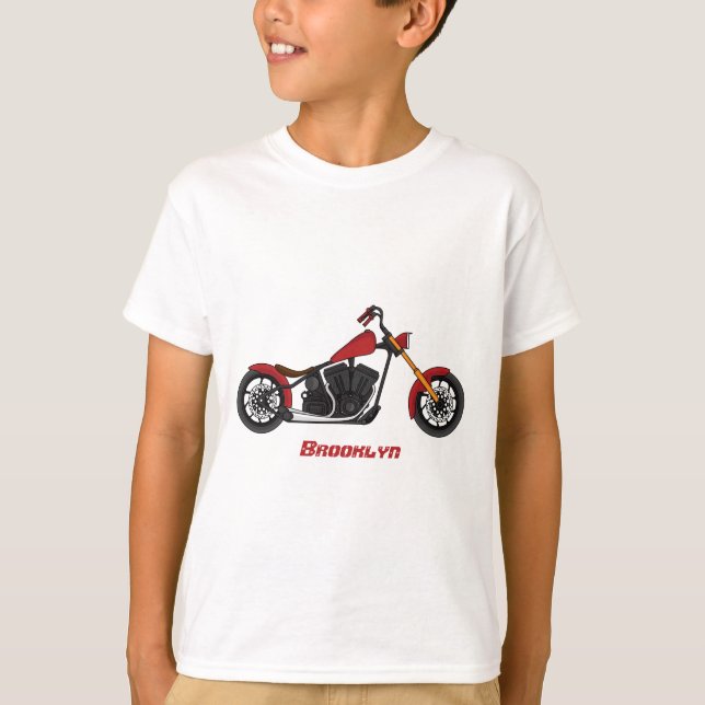 Camiseta Ilustração de moto estilo Chopper (Frente)