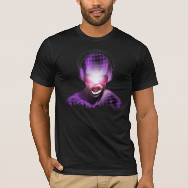 Camiseta Ilustração de néon do esboço 3D das plataformas (Frente)