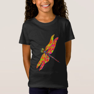 Camiseta Ilustração de néon do inseto da libélula