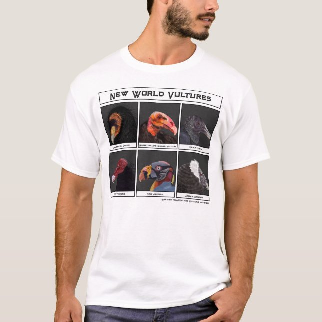 Camiseta Ilustração de Novas Vulturas do Mundo (Frente)