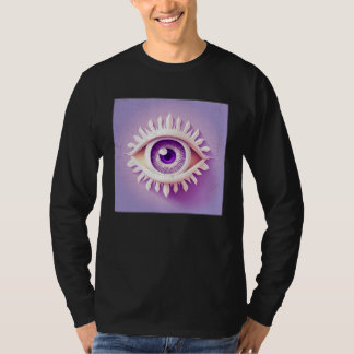 Camiseta Ilustração de Olho Branco Fofo Cor Pastel Mulheres