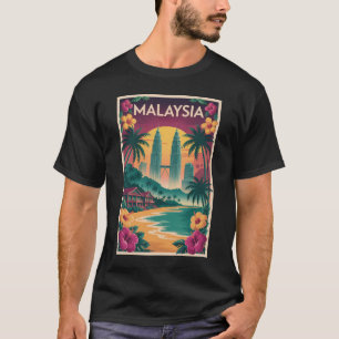 Camiseta Ilustração de Paisagem da Malásia Arte de Viagem V