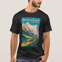 Ilustração de Paisagem da Suíça Viagem Arte