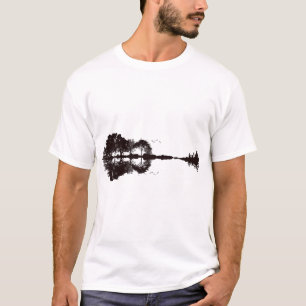 Camiseta Ilustração de Paisagem de Guitarra