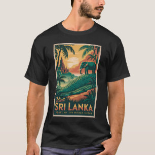 Camiseta Ilustração de Paisagem de Sri Lanka Arte de Viagem