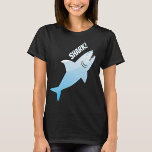 Camiseta Ilustração de Palavra em Animais Azuis de Tubar