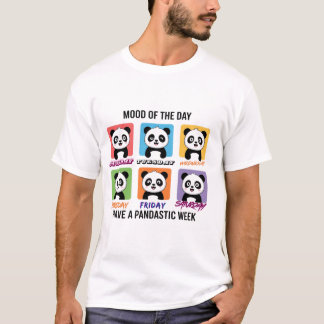 Camiseta Ilustração de Panda Fofo do Humor do Dia | Kawaii