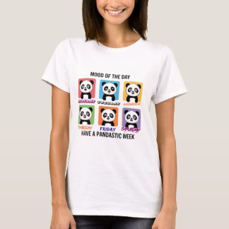 Camiseta Ilustração de Panda Fofo do Humor do Dia | Kawaii
