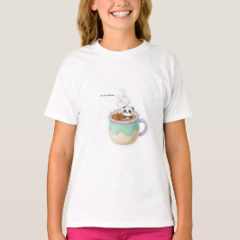 Camiseta Ilustração de Panda Kawaii Fofo em Caneca de Chá