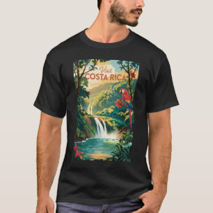 Camiseta Ilustração de Papagaio da Costa Rica Arte de Viage