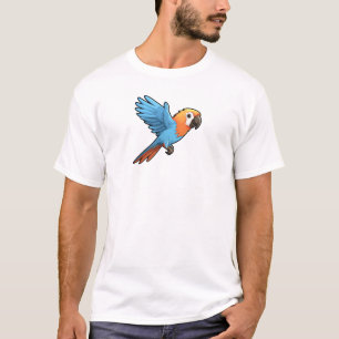 Camiseta Ilustração de papagaio de desenho animado