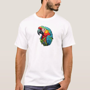 Camiseta Ilustração de papagaio de desenho animado