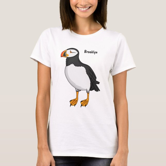 Camiseta Ilustração de papagaio-do-mar  (Frente)