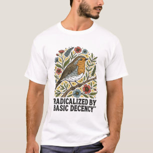 Camiseta Ilustração de Pássaro de Arte Folclórica para Just
