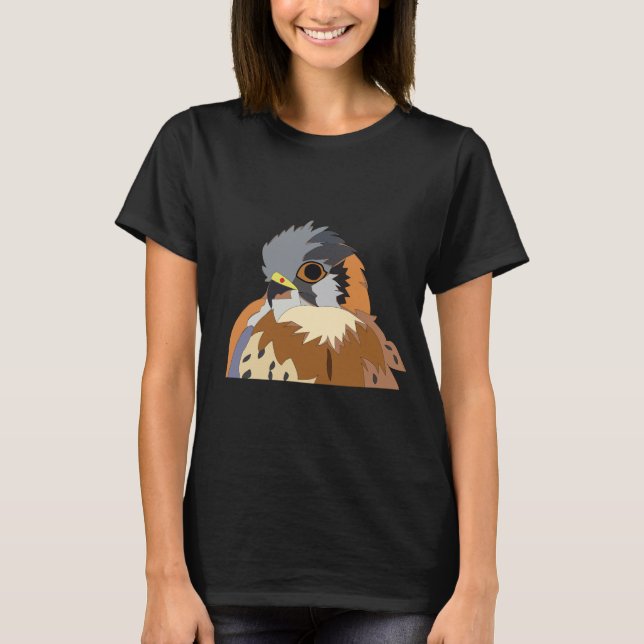 Camiseta Ilustração de Pássaro Falcão (Frente)