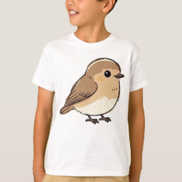 Camiseta Ilustração de Pássaro Gorducho Fofo - Pequeno Dese