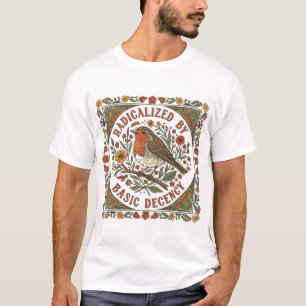 Camiseta Ilustração de Pássaro Radicalizado pela Decência B