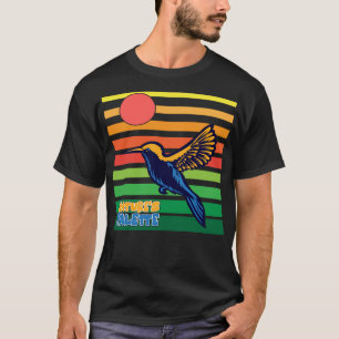 Camiseta Ilustração de Pássaro Vintage Arte de Beija-flor