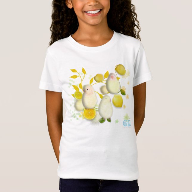 camiseta ilustração de pássaros e limões (Frente)