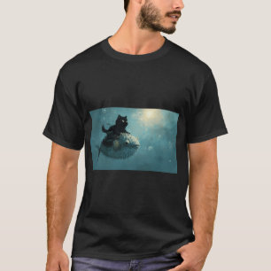 Camiseta Ilustração de Peixe Azul Kawaii - Desenho Animado