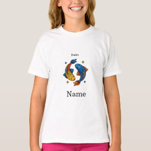Camiseta Ilustração de Peixe de Desenho Animado do Signo de