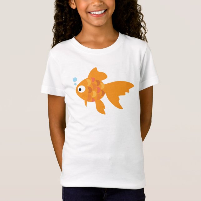 Camiseta Ilustração de Peixe Dourada Amigável (Frente)