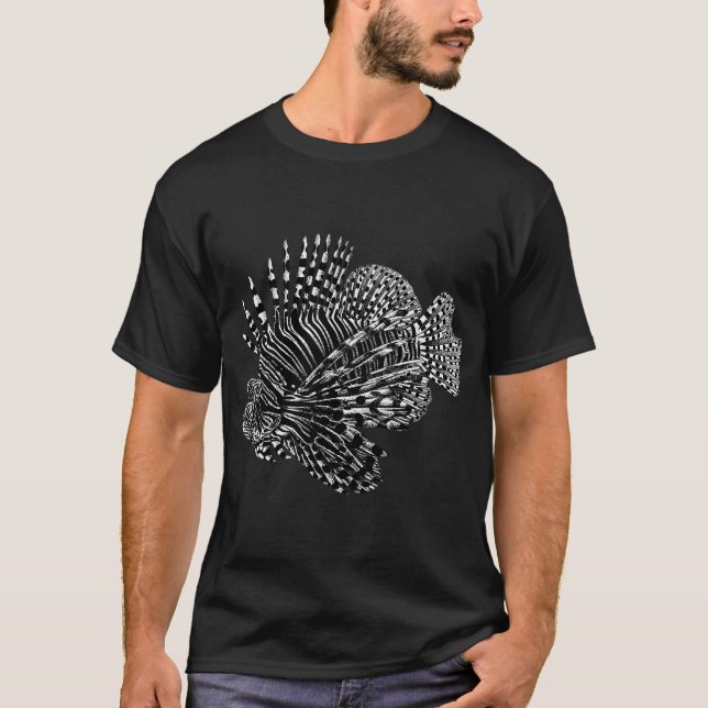Camiseta ilustração de peixe-leão (Frente)