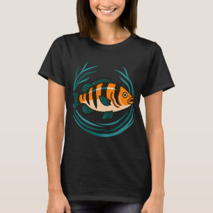 Camiseta Ilustração de Peixe Loach Colorido