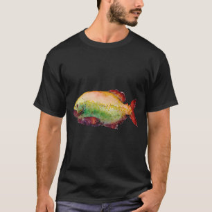 Camiseta Ilustração de Peixe Piranha