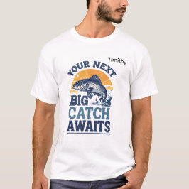 Camiseta Ilustração de Pesca da Sua Próxima Grande Captura