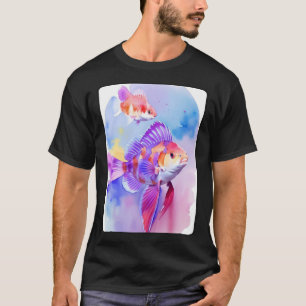 Camiseta Ilustração de Pet de Água Animal Retrato de Peixe