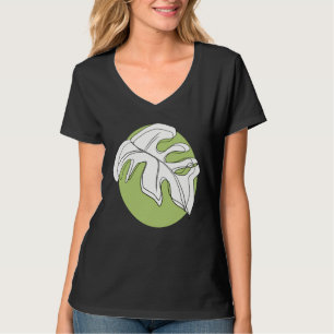 Camiseta Ilustração de Planta Abstrata de Folha de Monstera