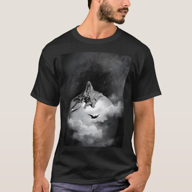 Camiseta Ilustração de Poe Raven por Gustave Dore (Frente)