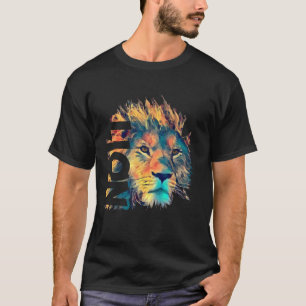 Camiseta Ilustração de polígono de leão animais de zoológic