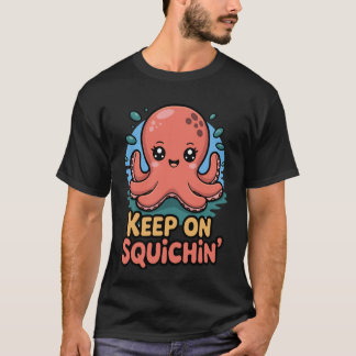 Camiseta Ilustração de polvo fofo que continua esguichando