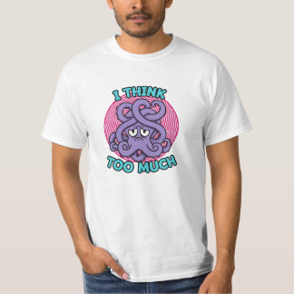 Camiseta Ilustração de polvo que pensa demais
