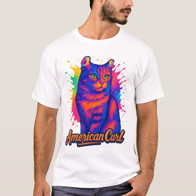Camiseta Ilustração de Pop de Arte de Curl Americano Vibran (Frente)