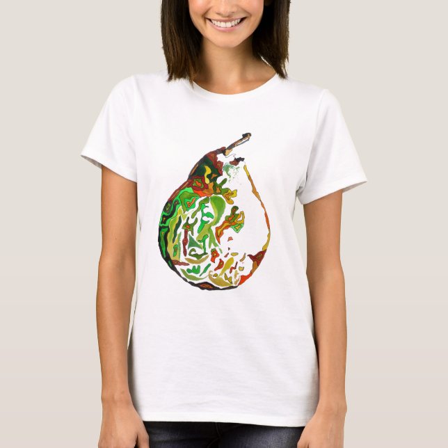 Camiseta Ilustração de pop de de fruta de pintura de pera (Frente)