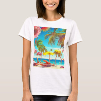 Camiseta Ilustração de praia