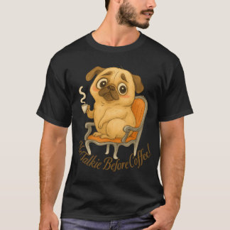 Camiseta Ilustração de Pug Mal-Humorado Fofo - Sem Conversa