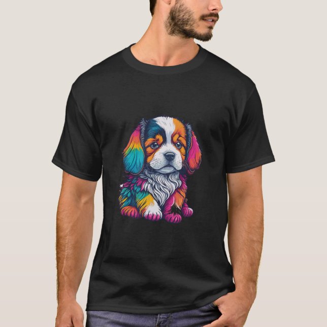 Camiseta Ilustração De Puppy Com Cor Válida (Frente)