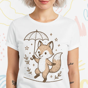 Camiseta Ilustração de Raposa Vintage