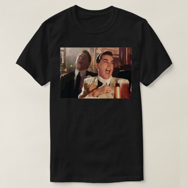 Camiseta Ilustração de Ray Liotta Laugh com T-Shirt Clássic (Frente do Design)