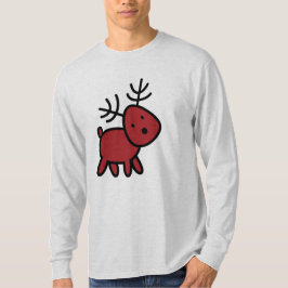 Camiseta Ilustração de Reinador de Natal Vermelho