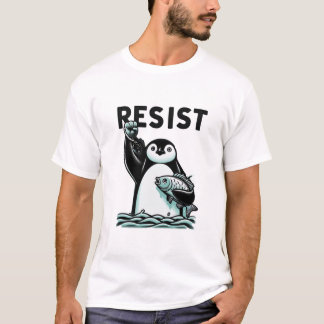 Camiseta Ilustração de resistência a pinguins desafiante pa