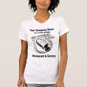 Camiseta Ilustração de restaurante e carro para personali