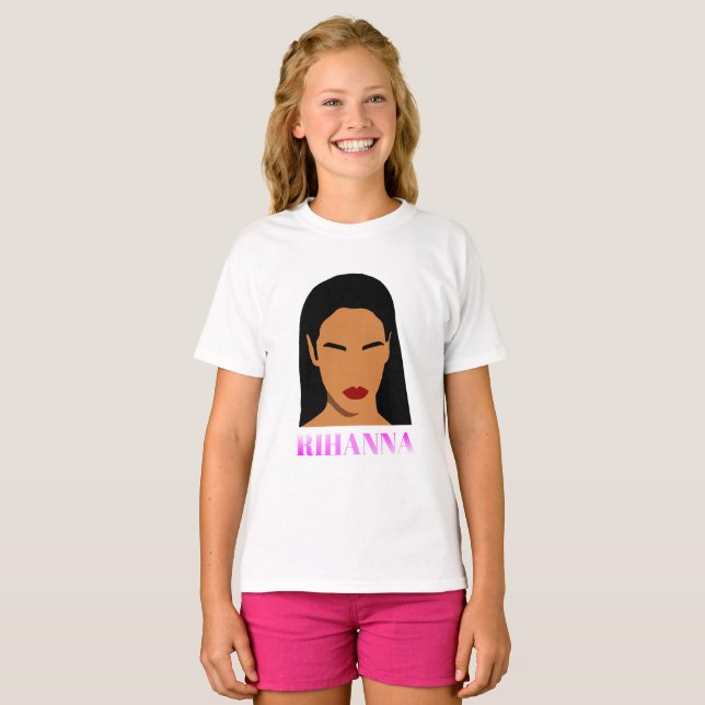 Camiseta Ilustração de Rihanna (Frente Completa)