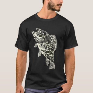 Camiseta Ilustração de Robalo Pesca Natureza Aventura